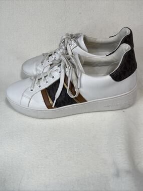 Michael Kors Poppy Stripe Lace Up Shoes Brown/White Size 10M Men’s- EUC!!